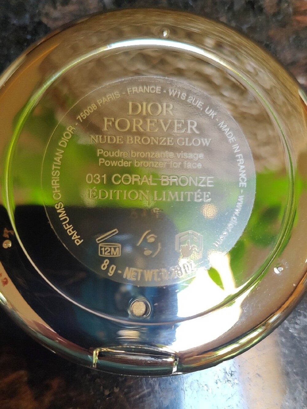 Dior Floral Leather Compact Mirror - White - Picture 3 of 3